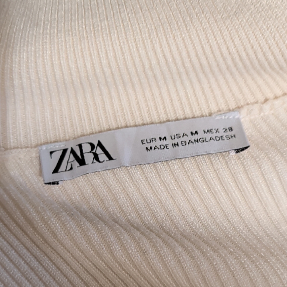 Zara Cream Long Sleeve Dress